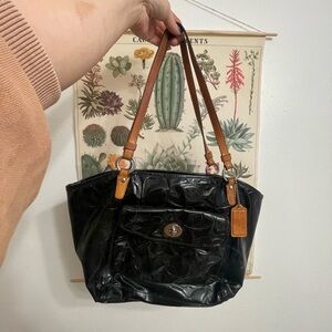 Black coach Tote Bag